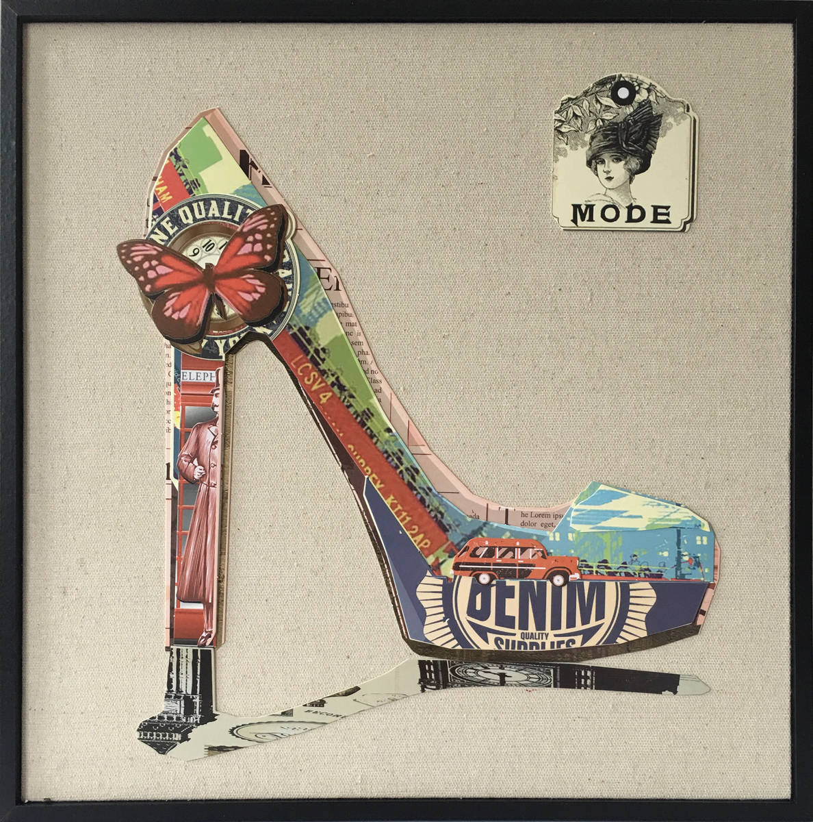 Wandbild - High Heels I - multicolor - Handarbeit - 42x42cm