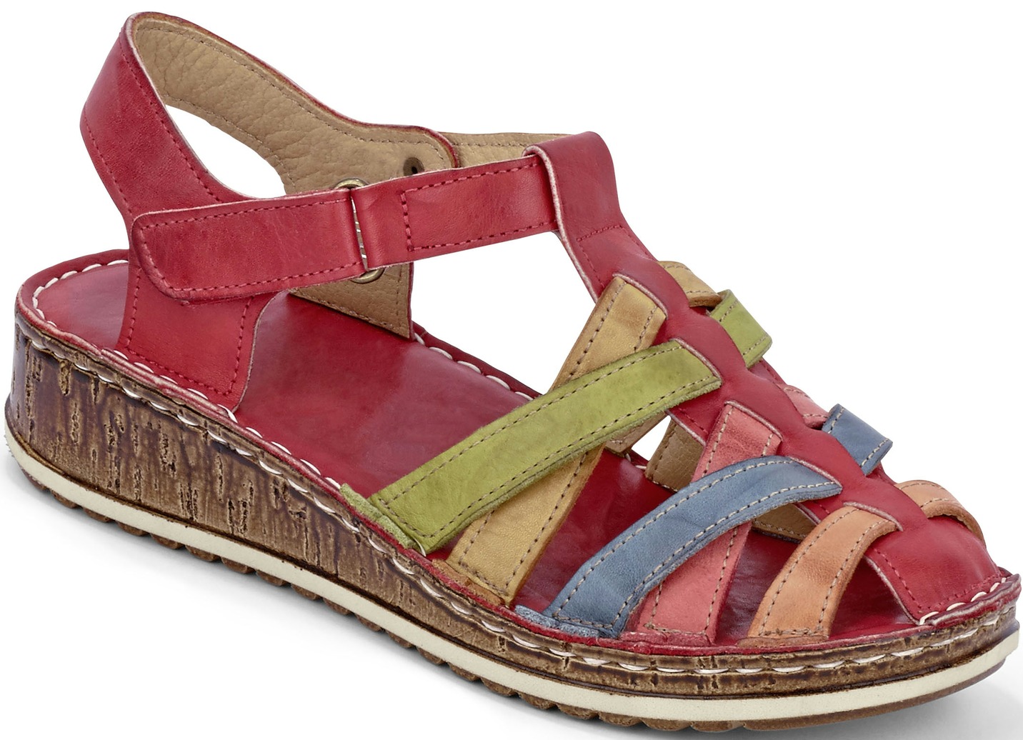 Gemini Riemchen-Sandalette mit dezenter Knitter-Struktur