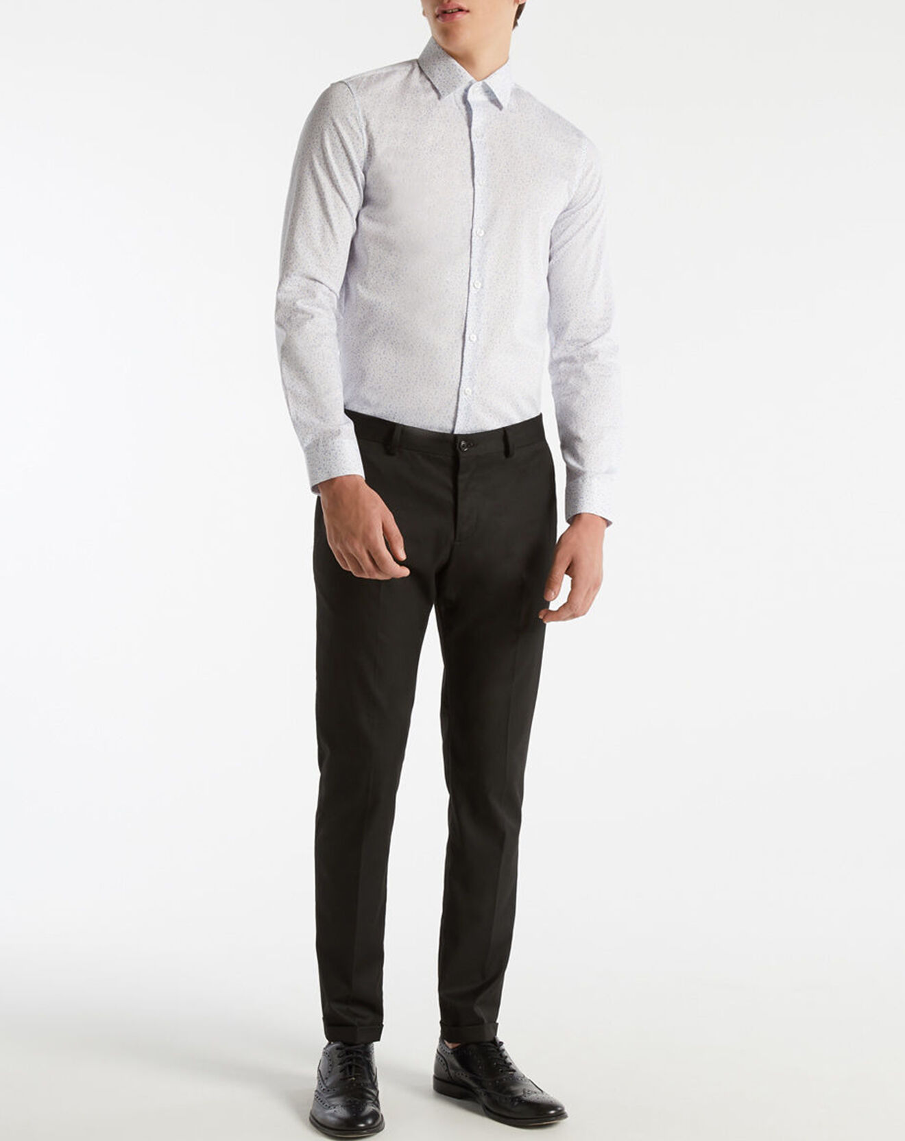 Calvin Klein Chemise slim Micro Fleurs blanc/bleu