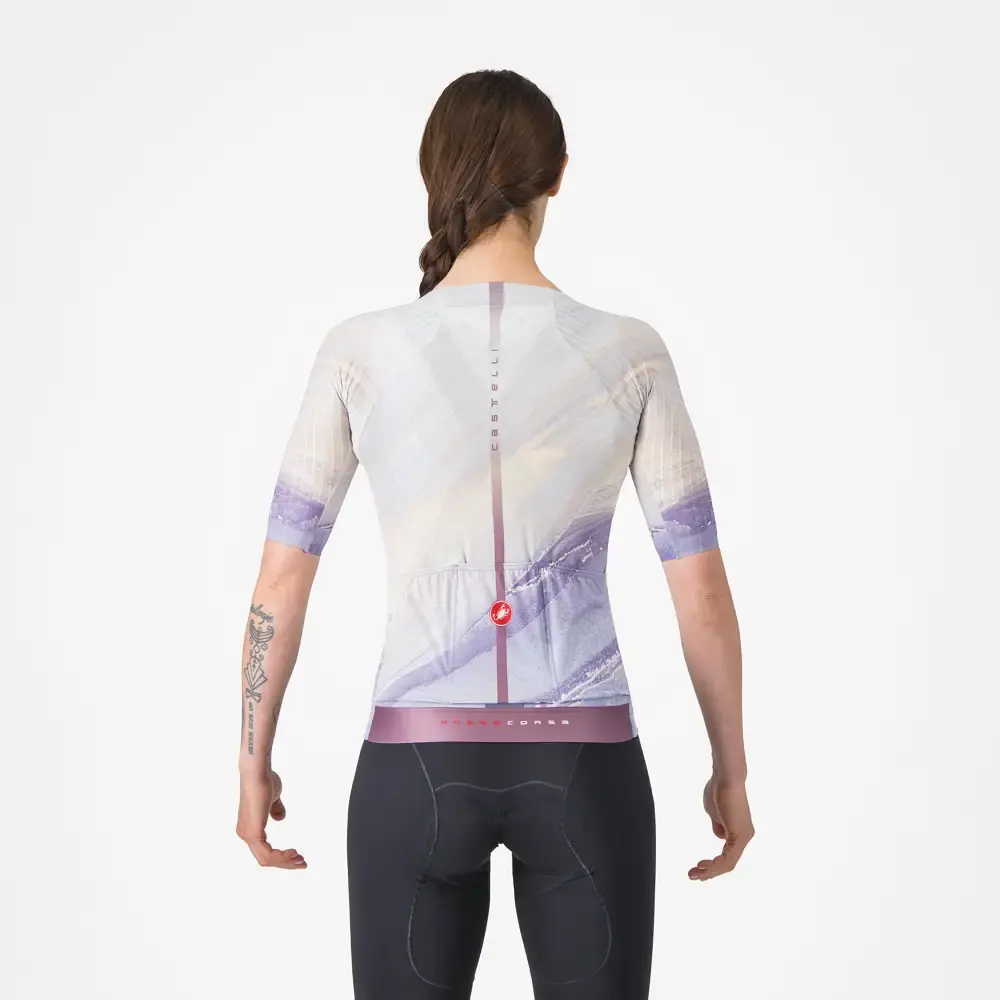 Castelli Aero Pro 8S Fietsshirt Korte Mouwen Paars/Multi Dames