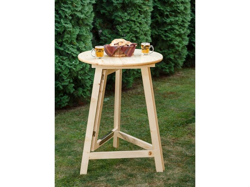 Innovesta Stehtisch Ø 80 x 113 cm Hellbraun Runder Stehtisch für Ihren Garten