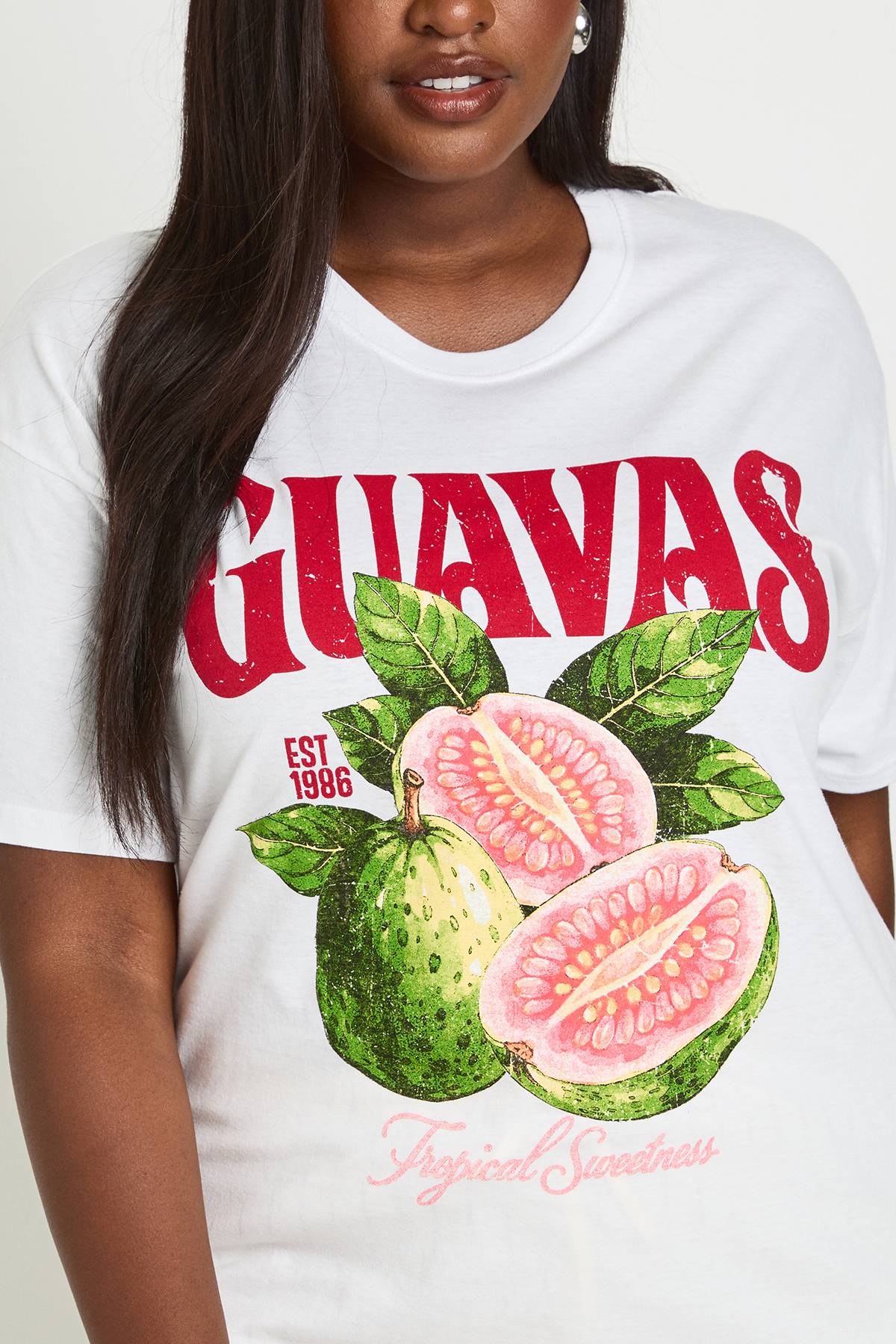 boohoo T-shirt Imprimé Goyave Grande Taille