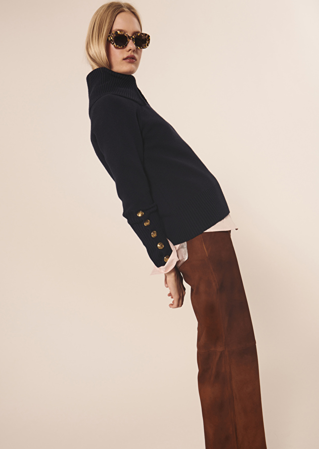 Pull Passengerbleu nuit en laine