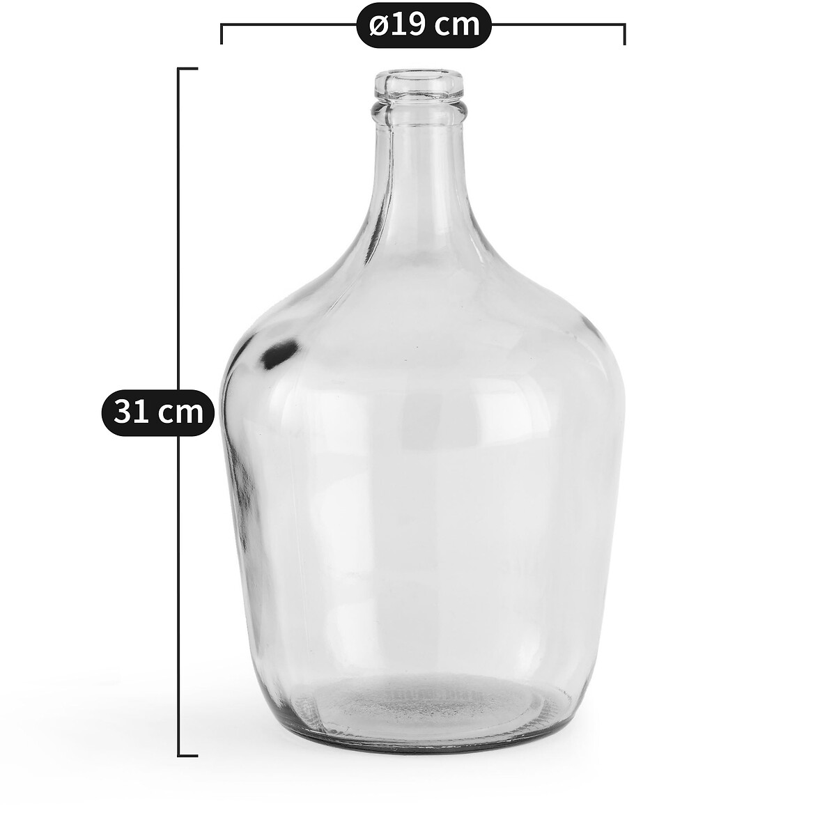 LA REDOUTE INTERIORS<br>Vaso Lady Jeanne em vidro, 31 cm de altura, Izolia