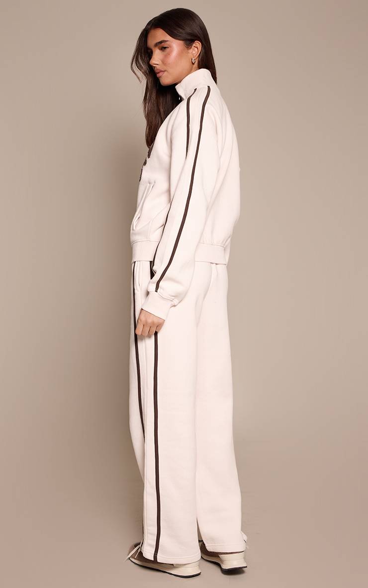Crème Pantalon De Jogging Large À Bandes Contrastées