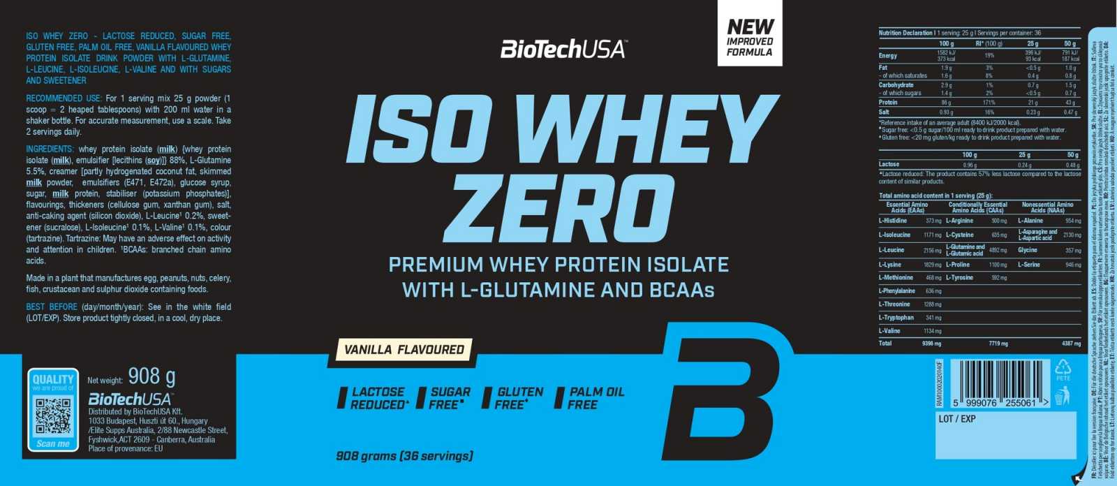 Biotech USA Iso Whey Zero 500g