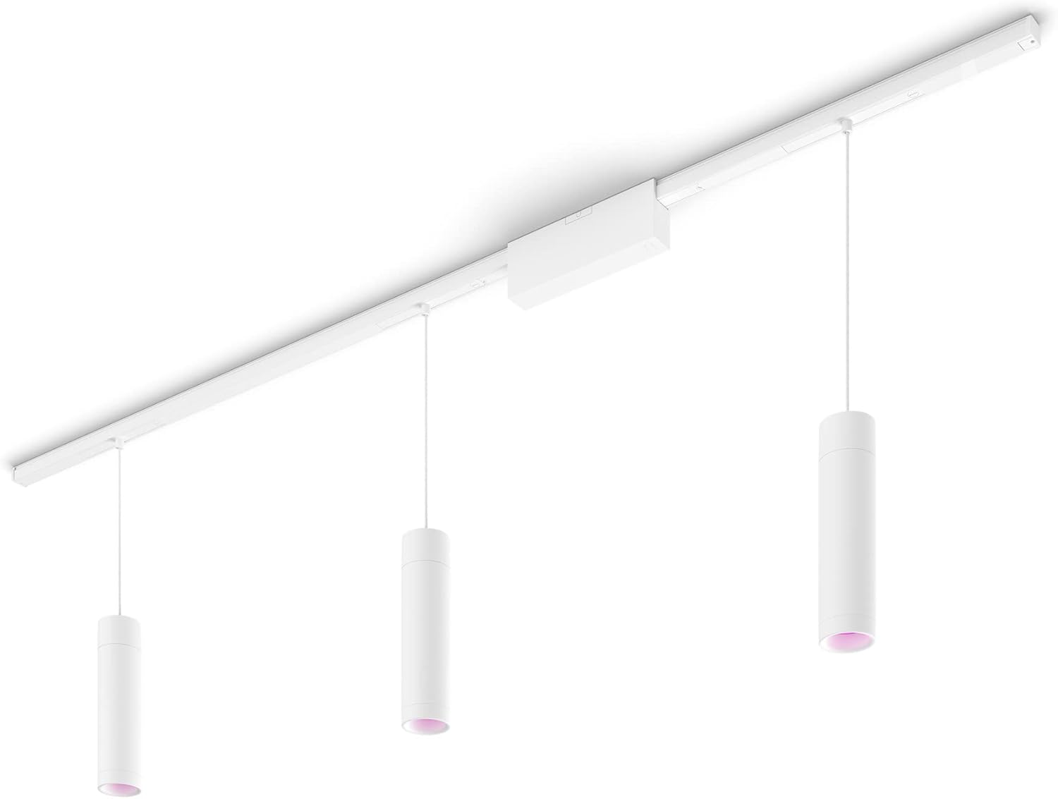 Philips Hue Perifo Railverlichting Plafond - 3 Hanglampen - Basisset - Duurzame LED Verlichting - Wit en Gekleurd Licht - Dimbaar - Verbind met Bluetooth of Hue Bridge - Wit