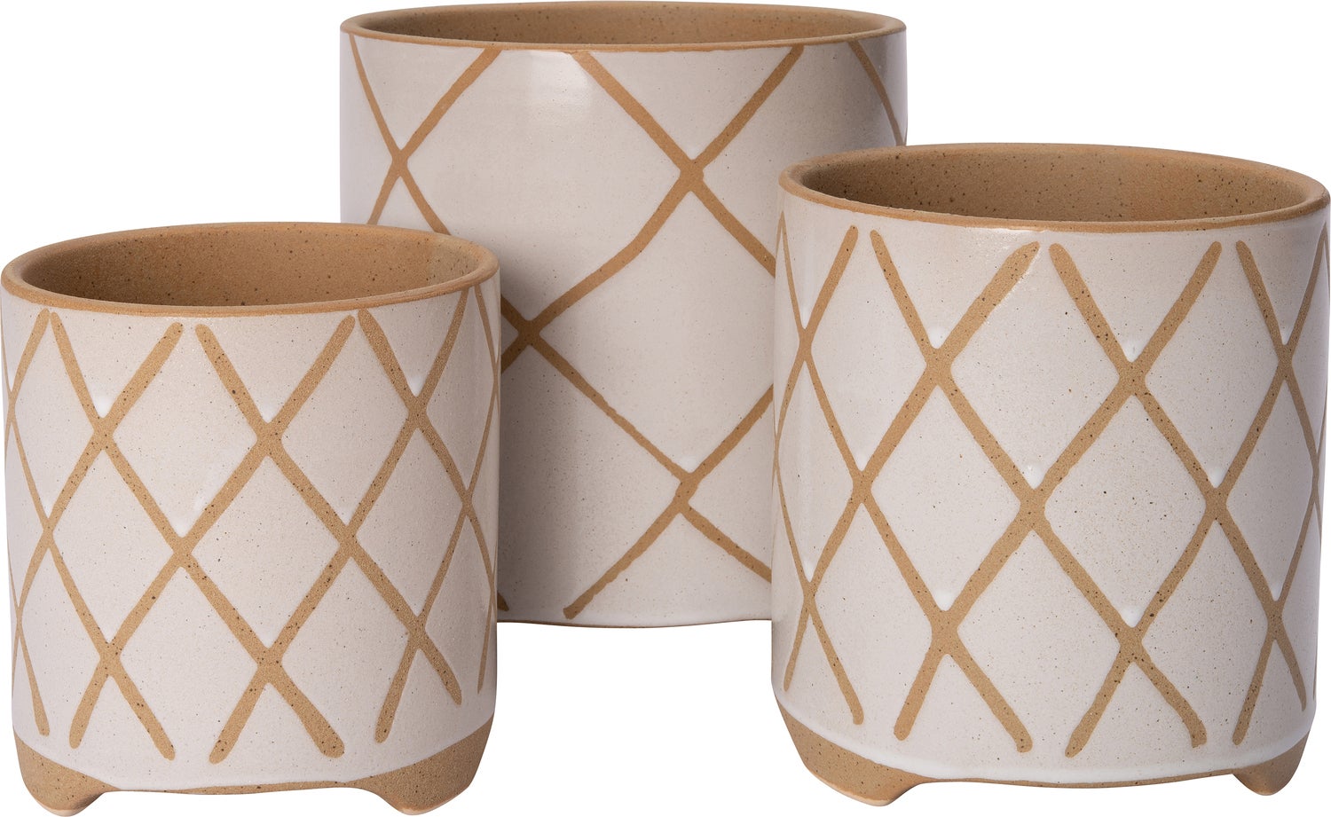 Intratuin bloempot op poten Blaise wit / crème D 15,5 H 16,5 cm