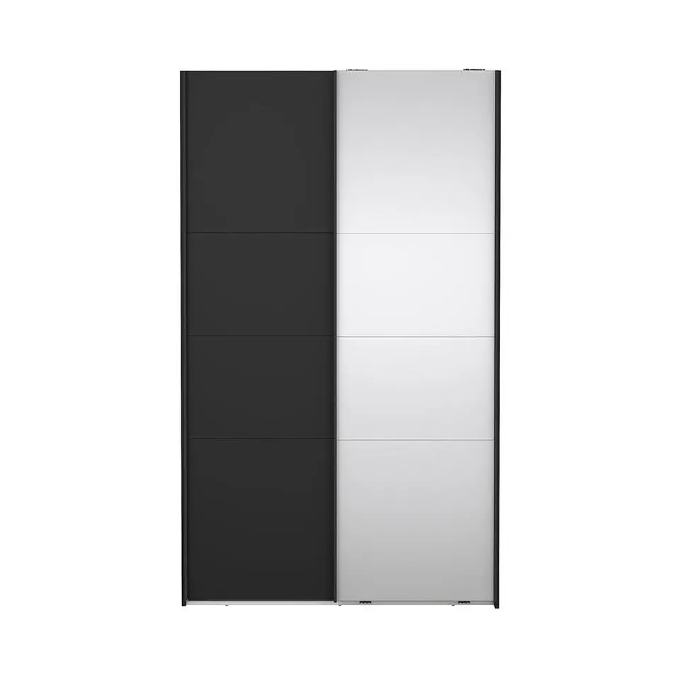 Hioshop Catania schuifdeurkast 2 deuren 120x200cm mat zwart