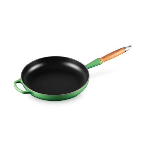 Le Creuset Signature Træhåndtags Stegepande, Bamboo Green, Ø28 cm