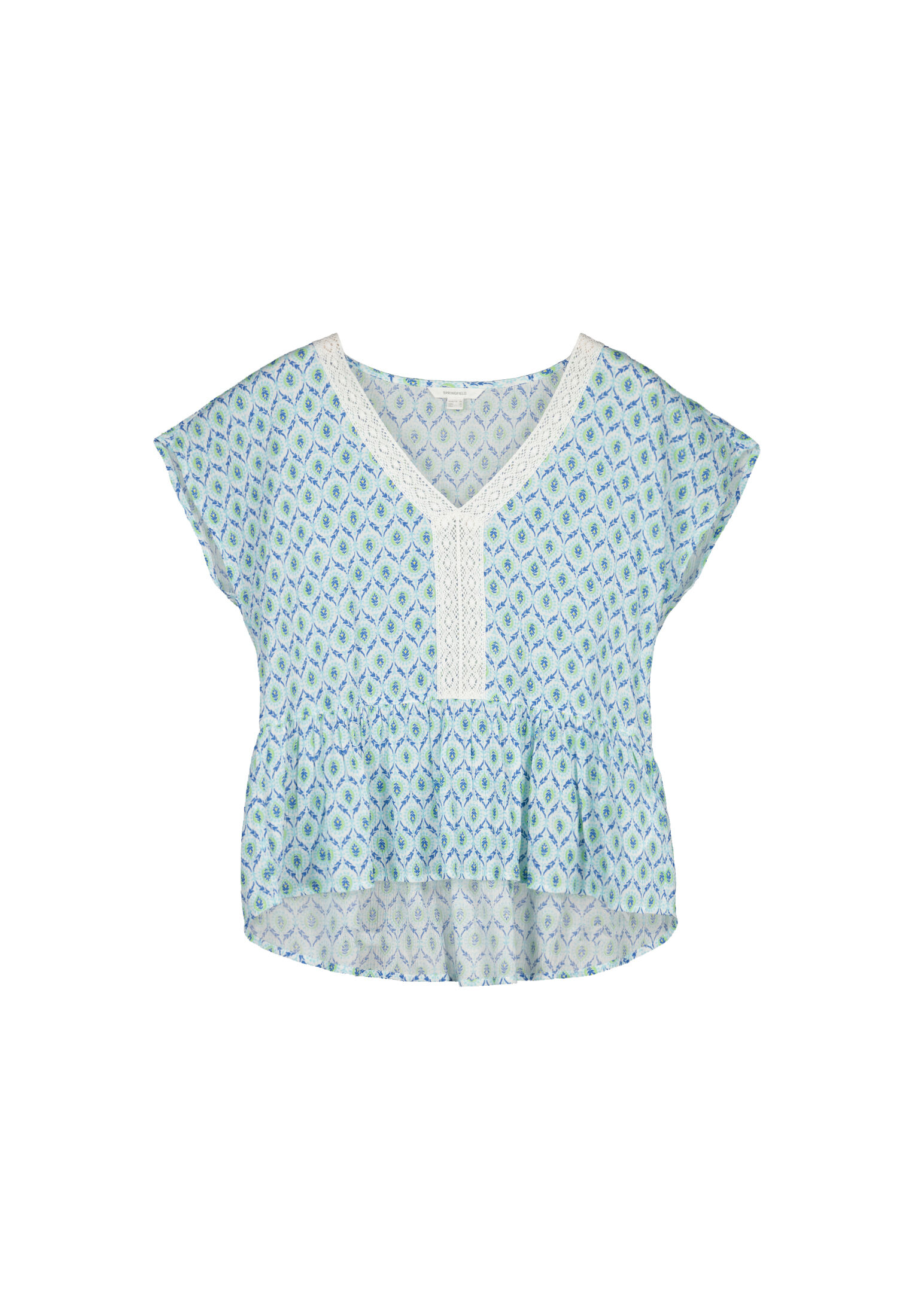 Blusa de renda estampada - Amarela
