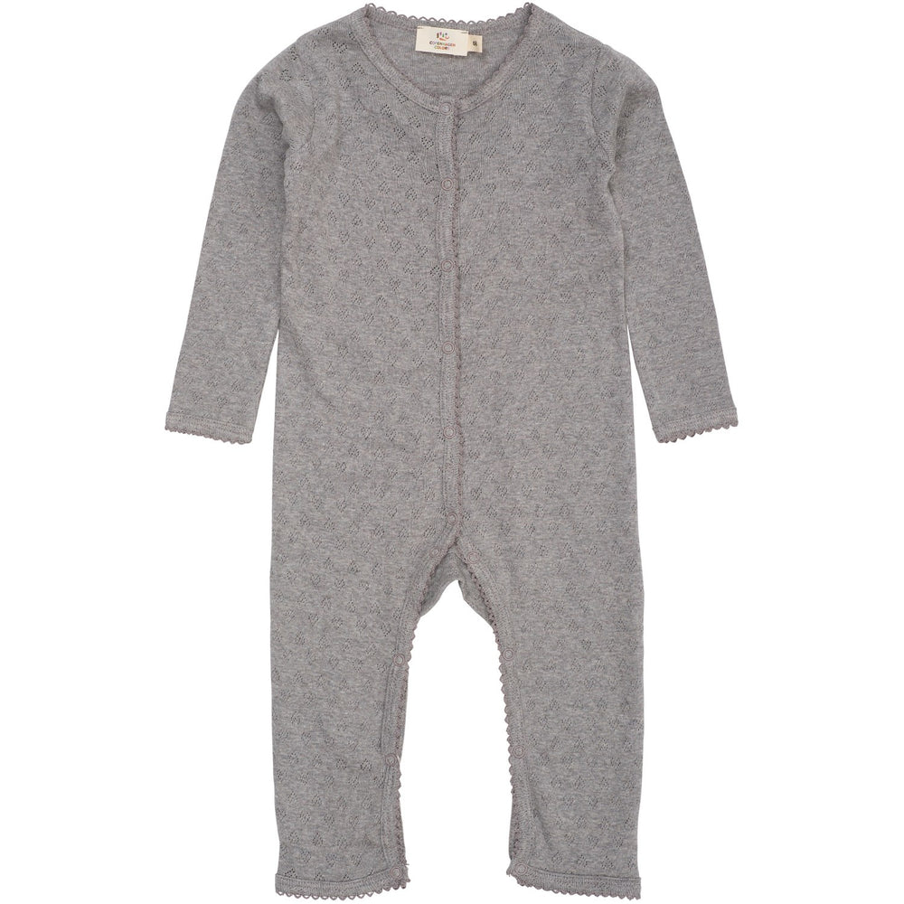 Køb COPENHAGEN COLORS Grey Mel Pointelle Heart Full Body