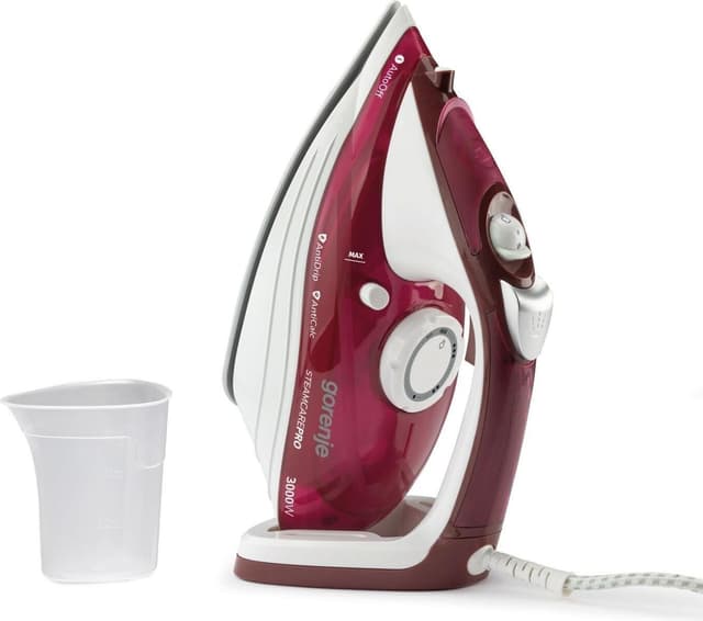 Gorenje Dampstrygejern SIH3000RBC Dampstrygejern, 3000 W, Vandtankkapacitet 350 ml, Kontinuerlig damp 40 g/min, Rød/Hvid