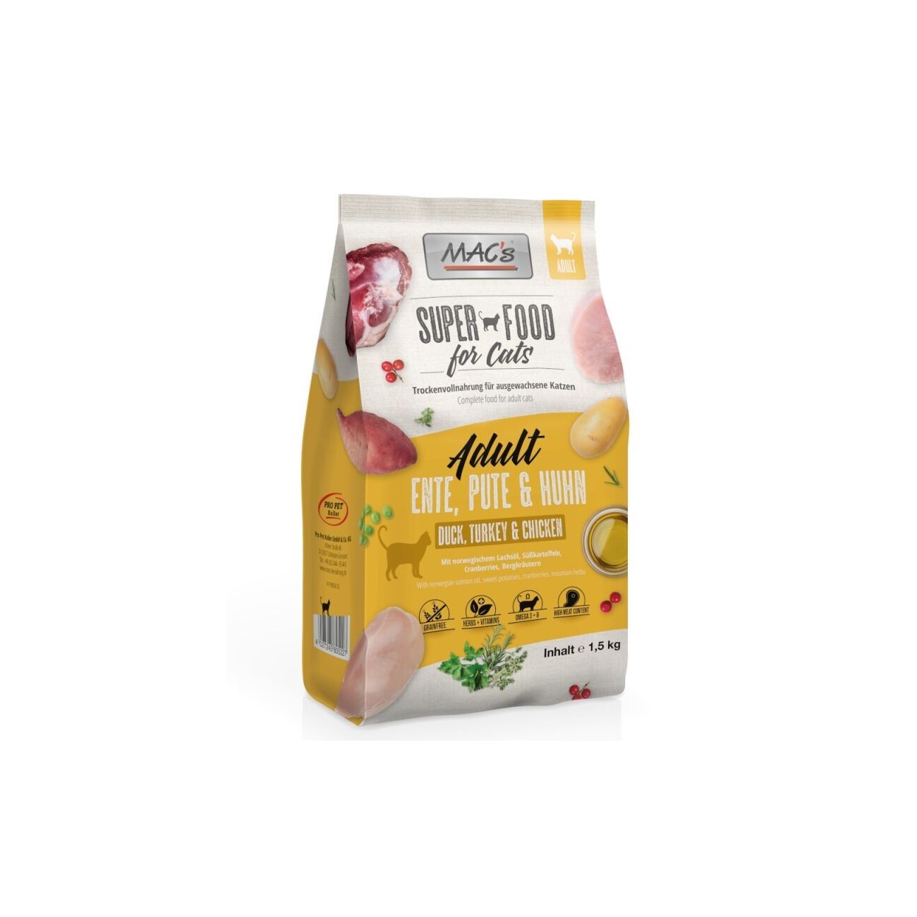 MAC's Superfood for Cats Adult Ente, Pute & Huhn 1,5kg