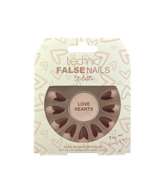 Technic Cosmetics - Unhas Falsas False Nails Stiletto - Love Hearts