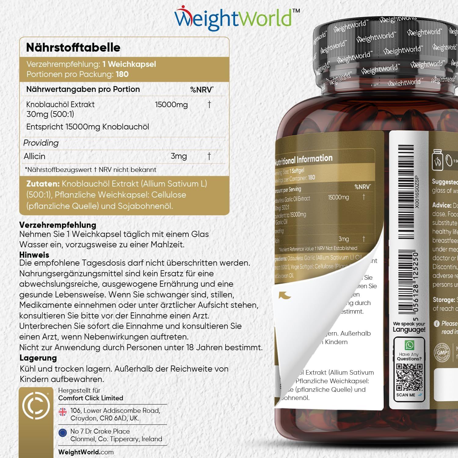 WeightWorld Knoblauchöl Kapseln