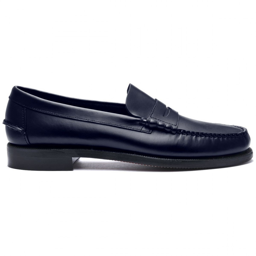 CLASSIC DAN Blue Navy MOCASSIN-Mocassin pour femme en cuir brossé