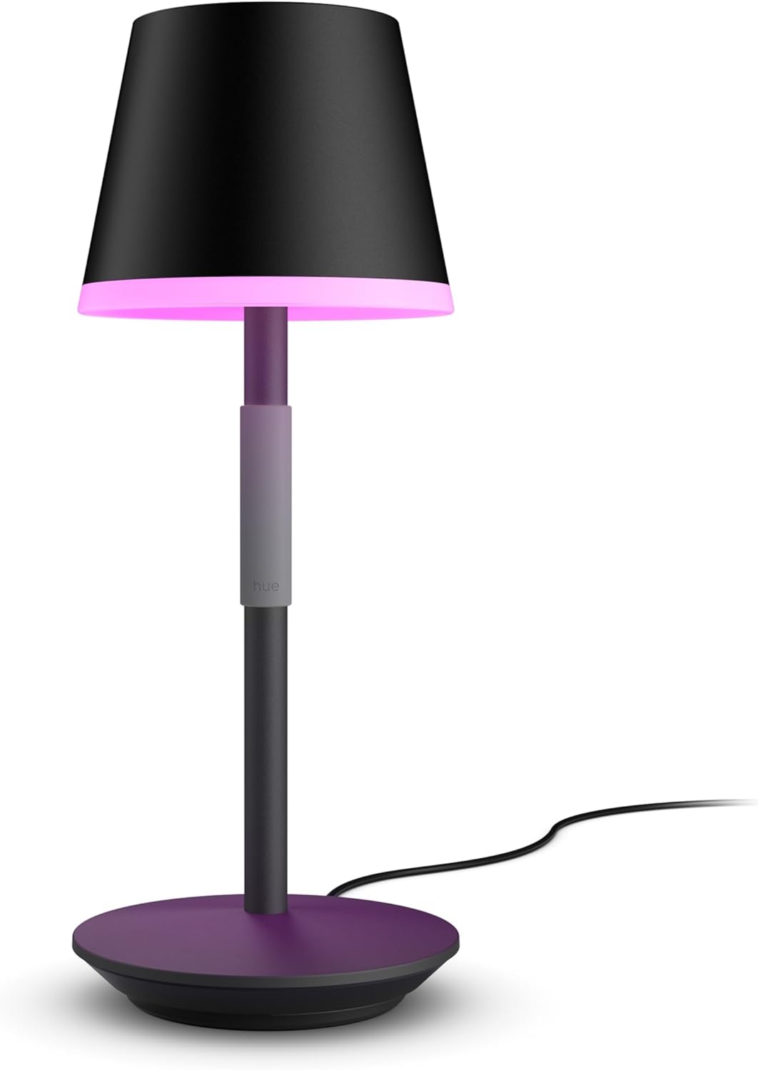 Philips White and Color Ambiance, lampe à poser portable Hue Go Portable, compatible Bluetooth, 370 lm, 16 millions de couleurs, noire, fonctionne avec Alexa, Google Assistant et Apple Homekit