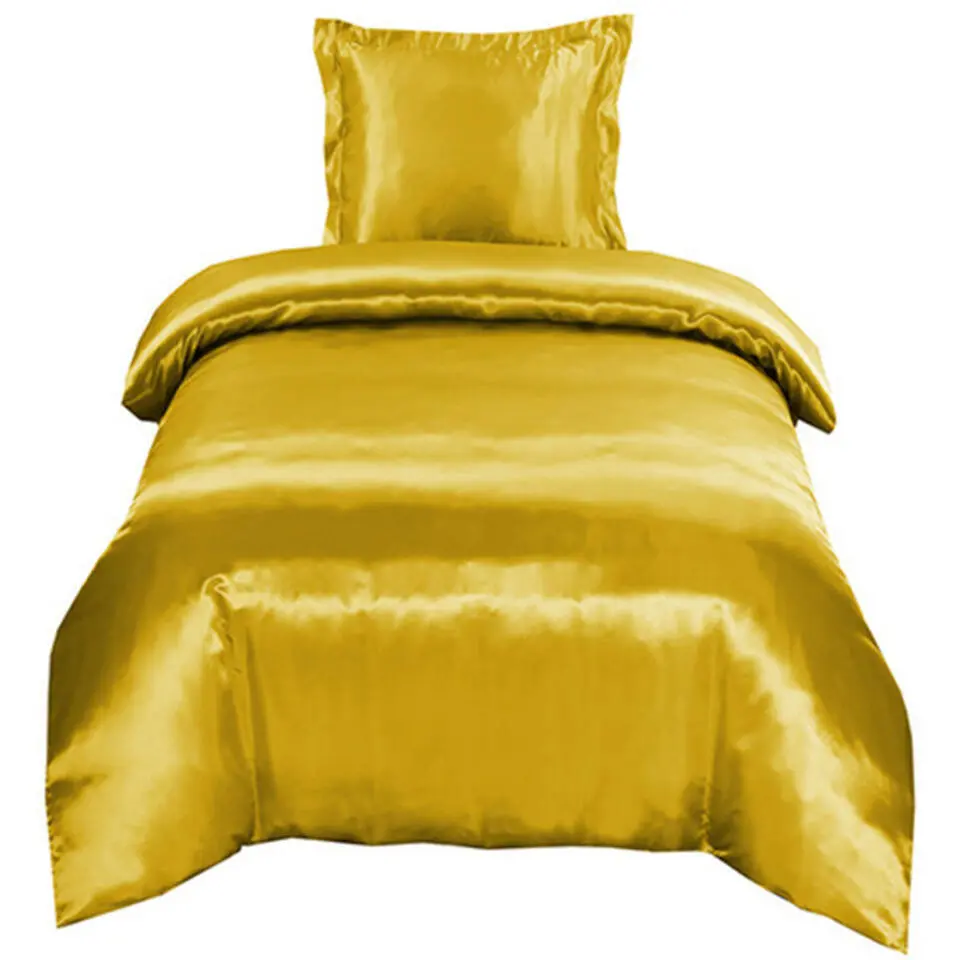 Glanzend Satijnen Dekbedovertrek Beauty Silk Goud-1-persoons (140 x...
