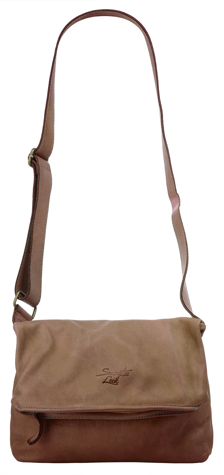 Samantha Look Umhängetasche echt Leder, Made in Italy