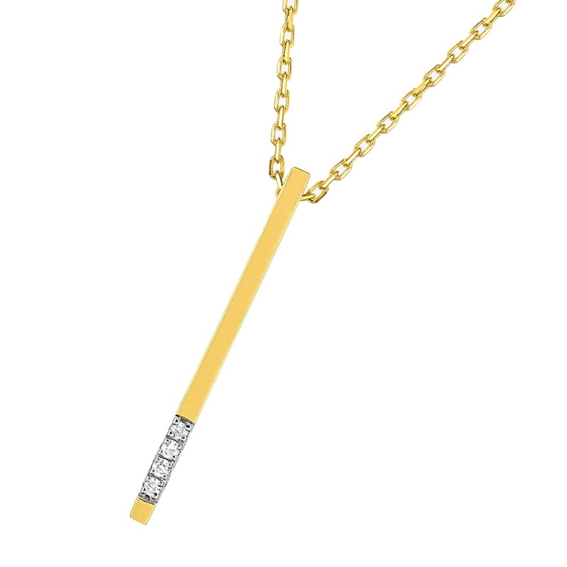 Collier Femme - Or 18 Carats - Diamant 0,01 Carats - Longueur : 42 cm