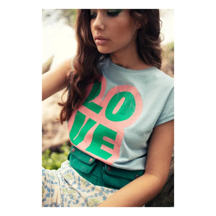 Sisters Department T-shirt Francesca Coton et Lin | Bleu ciel