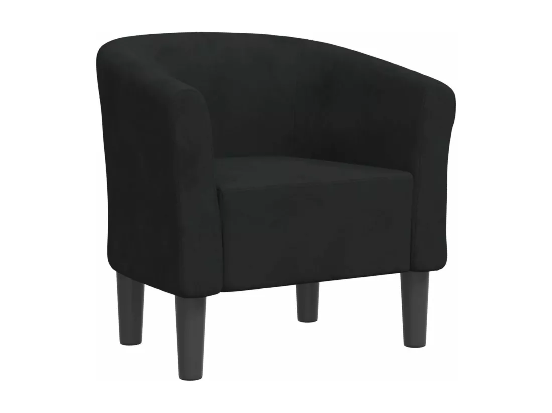 Fauteuil cabriolet noir velours