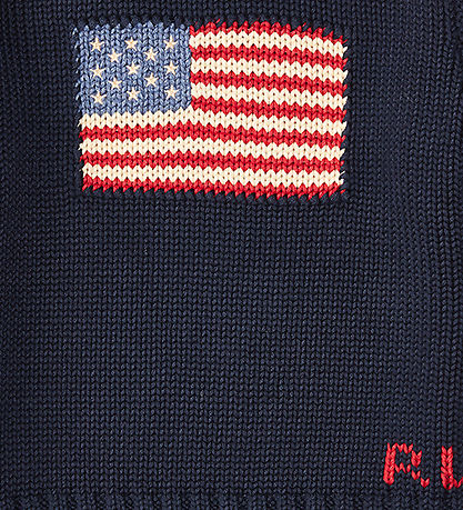 Polo Ralph Lauren Bluse - Strik - Navy m. Flag