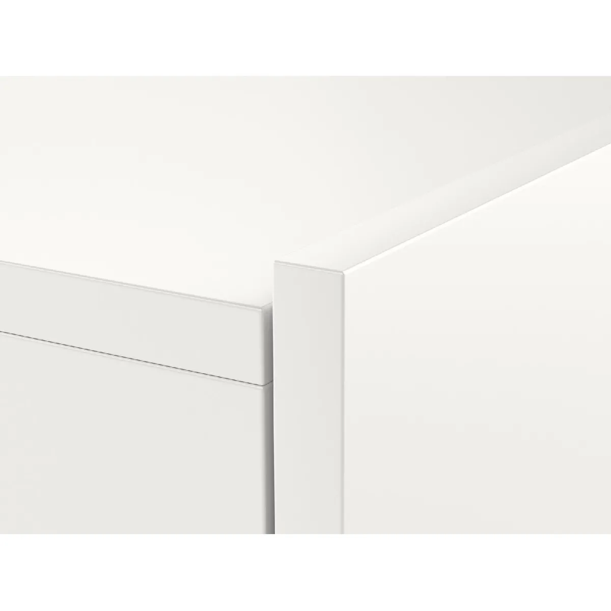 VIVALDI Meuble TV SLANT - 160 cm - Blanc/Blanc brillant