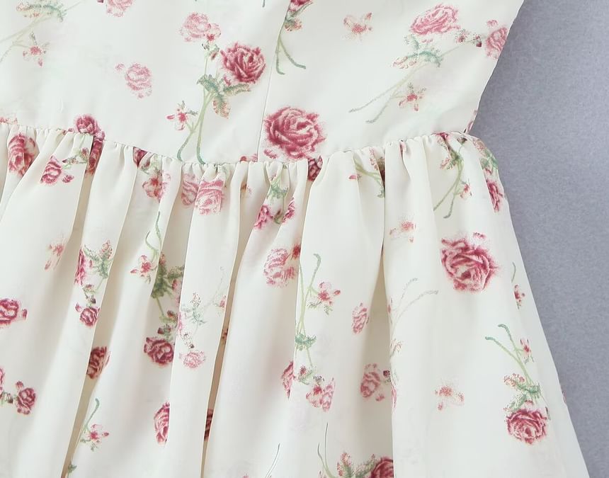 Avauntgardo - Strapless crop top met bloemenprint en bubbelzoom