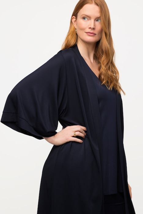 Kimono, Slinky-Piqué, Stehkragen, Halbarm