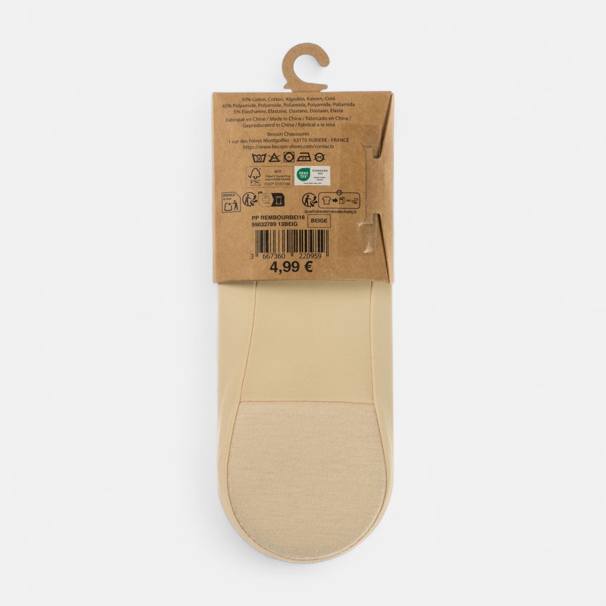Chaussettes Femme beige