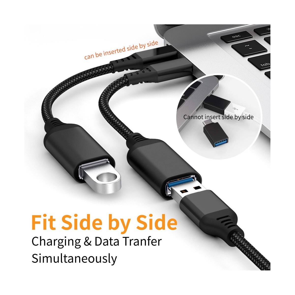 USB-C til USB 3.0 adapterkabel 5 Gbps Sort