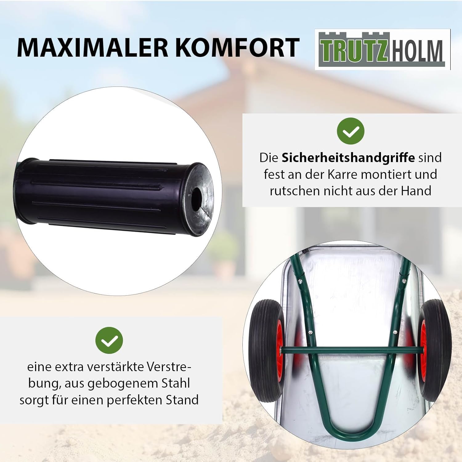 2-Rad Schubkarre Gartenschubkarre Schiebkarre Gartenkarre 100l 160kg (Metall | Kunststoff/Luftrad | PU-Rad) (Kunststoff | Luftrad) (Metallwanne + PU Räder) Nach Auswahl