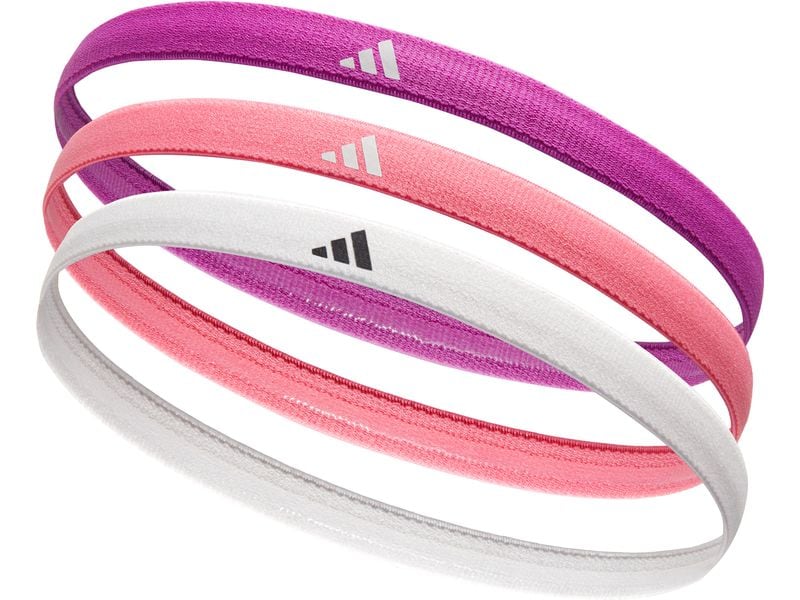 adidas Hairbands Lila/Pink/Weiss Packung mit 3 Haarbändern