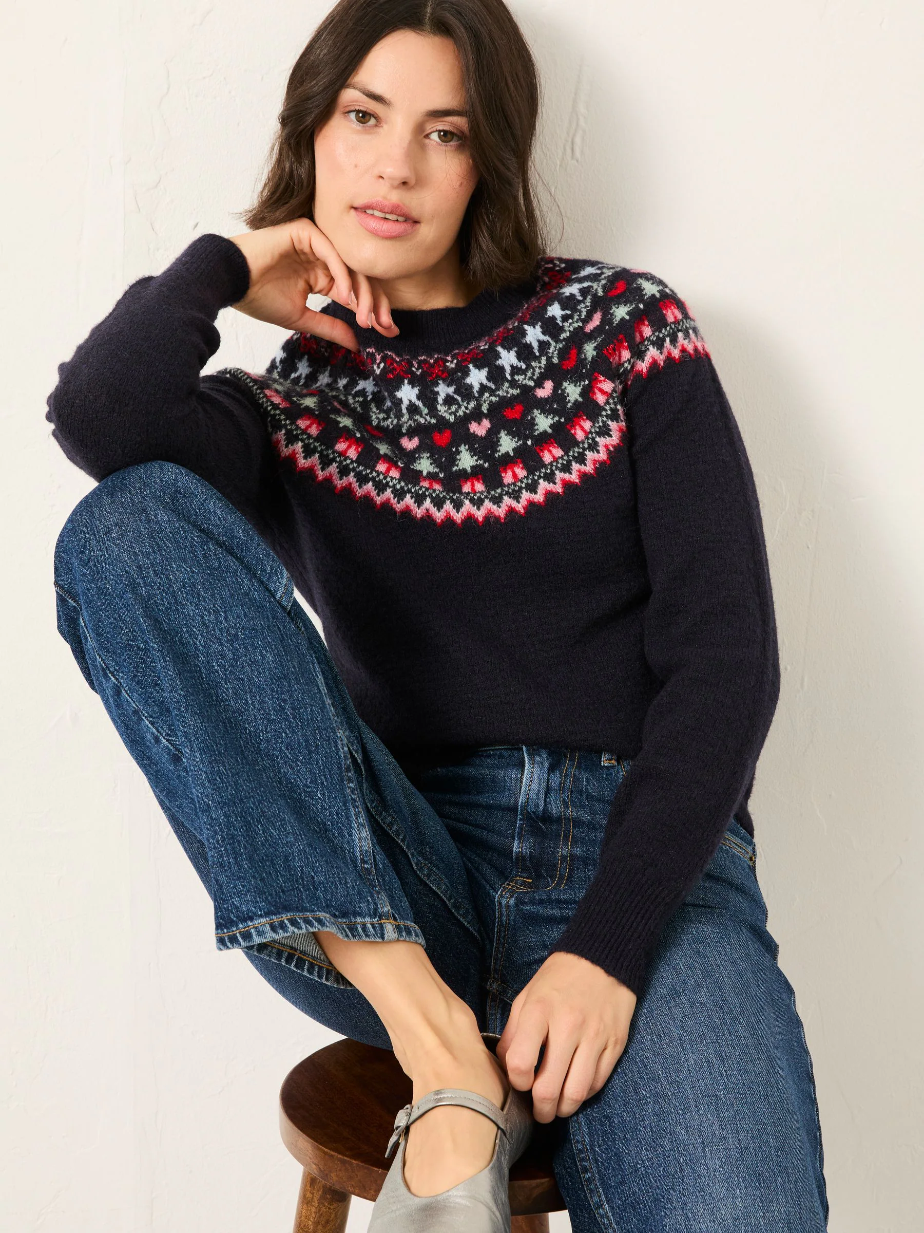 FatFace Fairisle Knitted Crew Neck Jumper