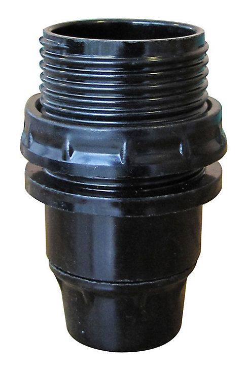 Douille E14 + bague Tibelec bakélite noir