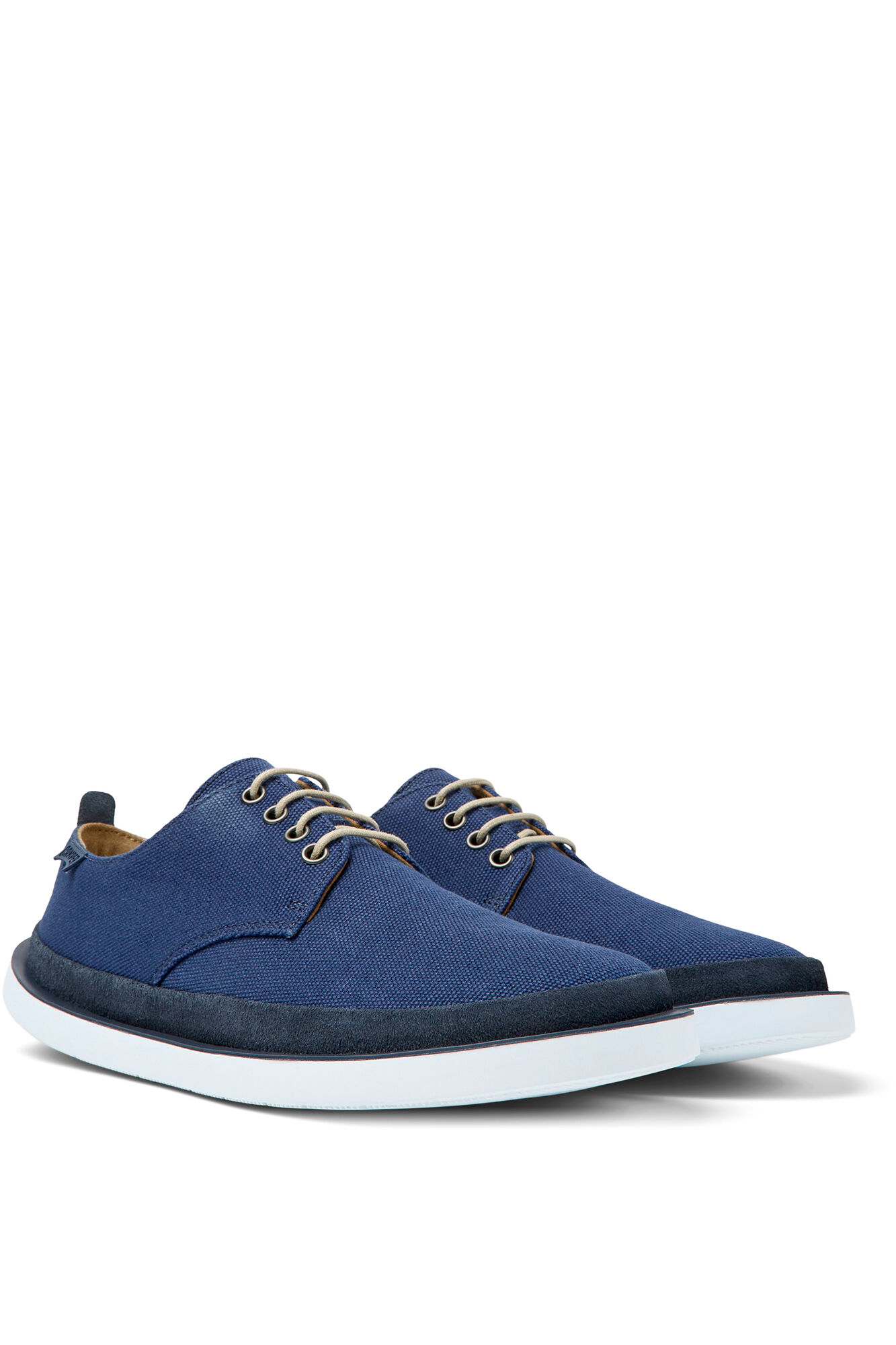 Sapatos masculinos azuis em tecido e camurça sintética. - azul marinho