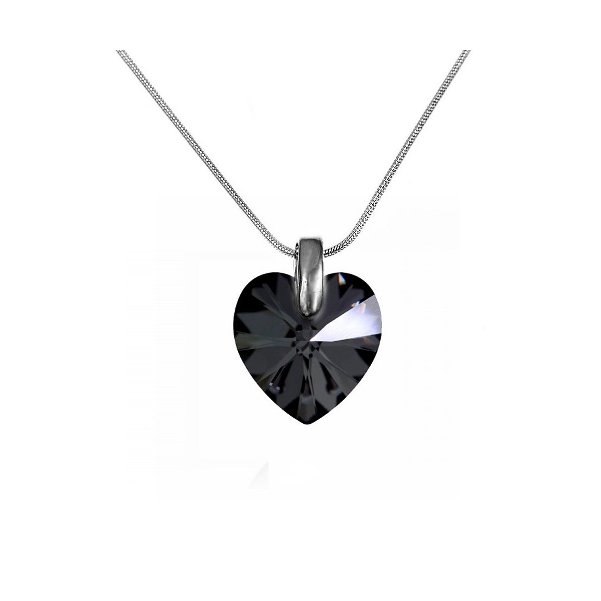 Parure collier et boucles d'oreilles coeurs SC Crystal orneés de Cristaux scintillants