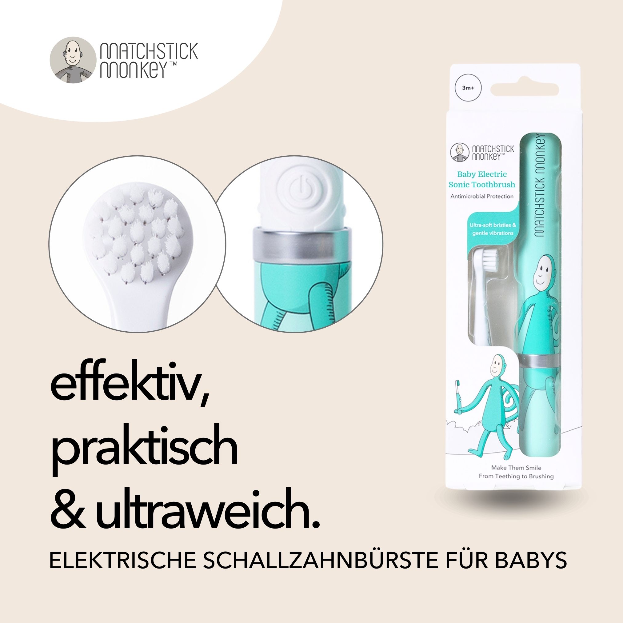 Matchstick Monkey Baby Elektrische Schallzahnbürste