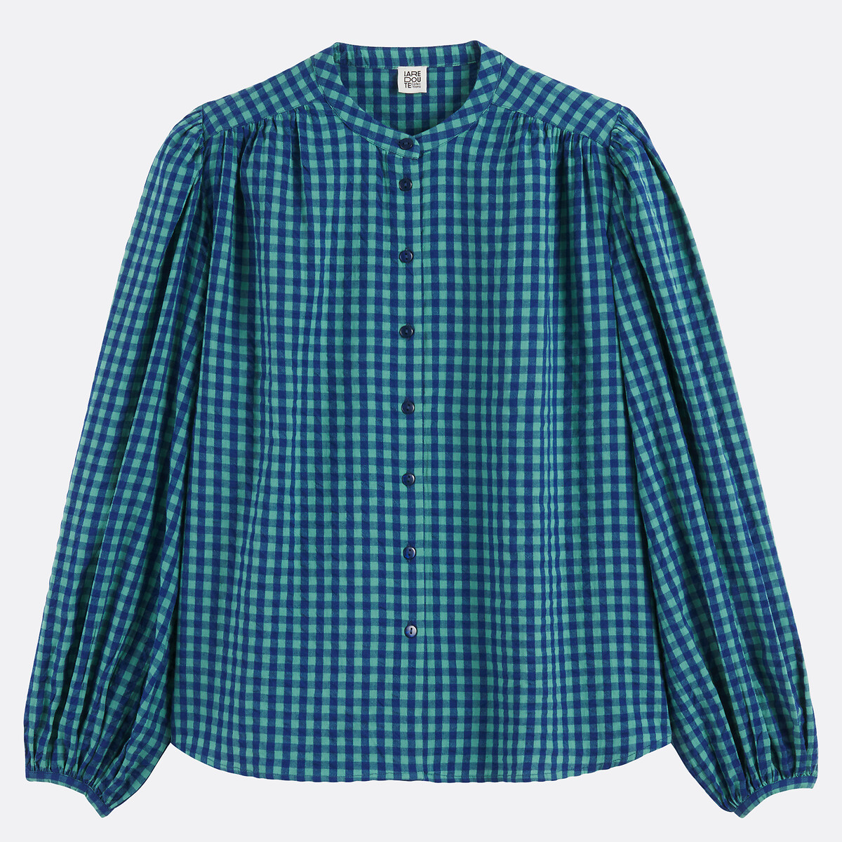 COLEÇÕES LA REDOUTE<br>Blusa com gola, xadrez, Assinatura LISE