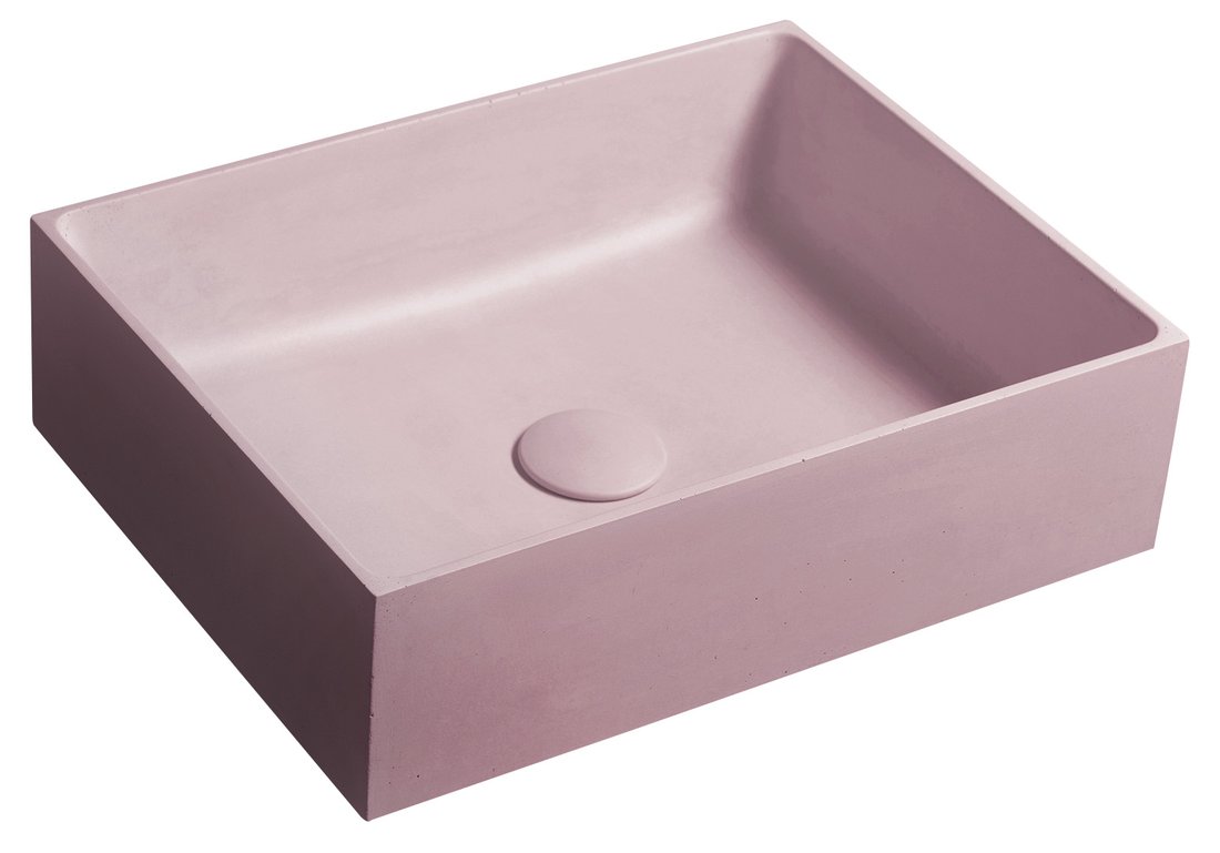 Sapho Formigo betonnen wastafel 47.5x36.5cm roze