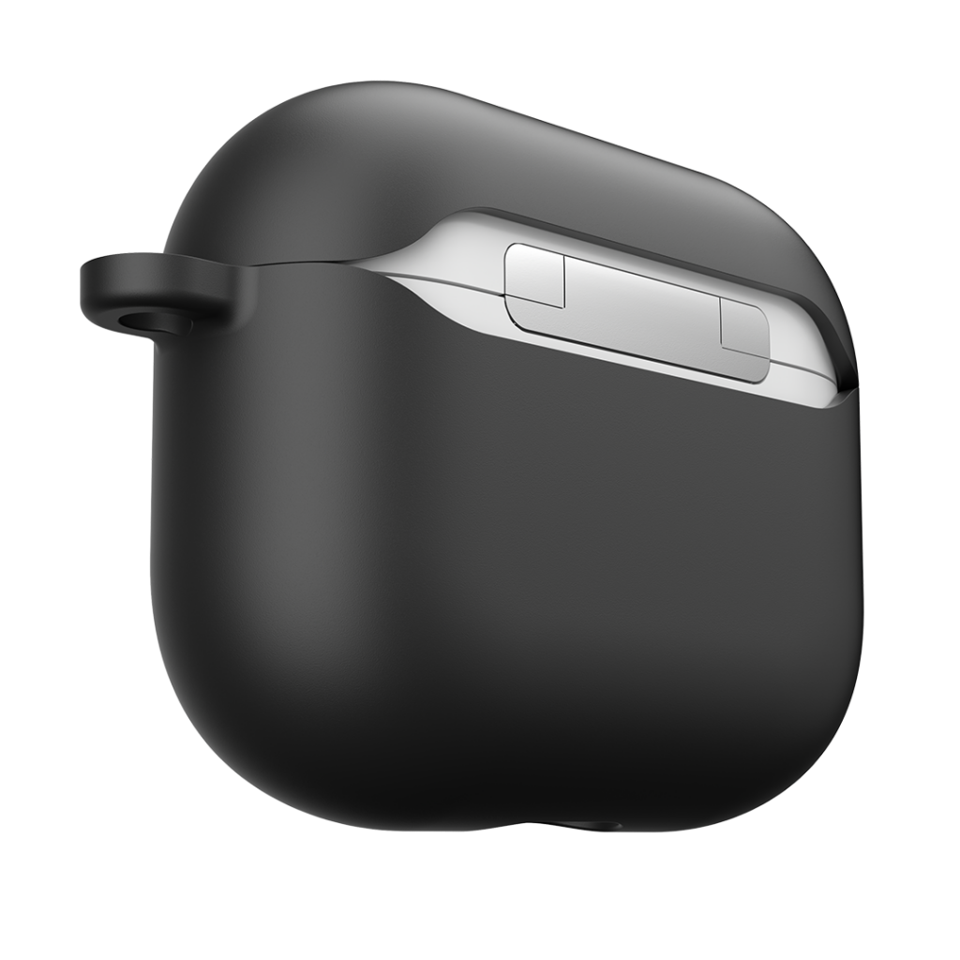 KeyBudz - PodSkinz HyBridShell Series Keychain Case - Premium hard shell triple layer case for your Airpods 3 (Color: Black)