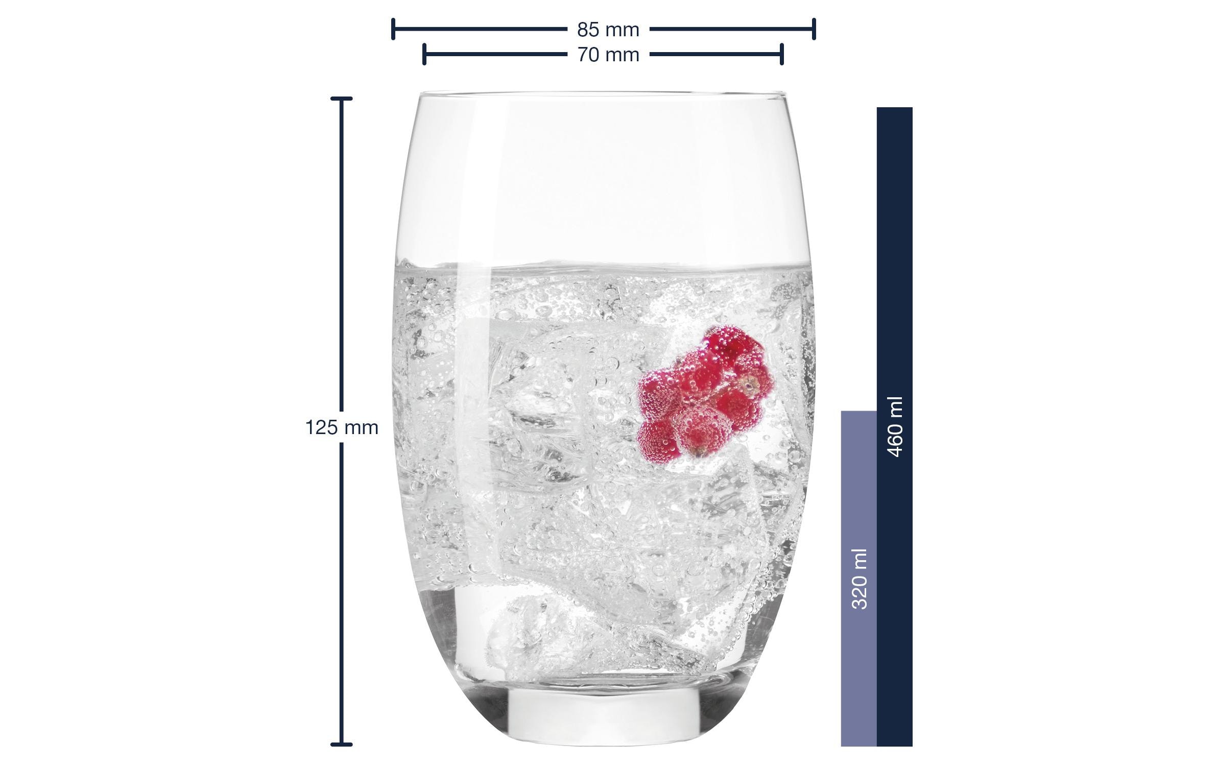 Trinkglas Cheers 460 ml, 6 Stück, TransparentKristallglas-Set
