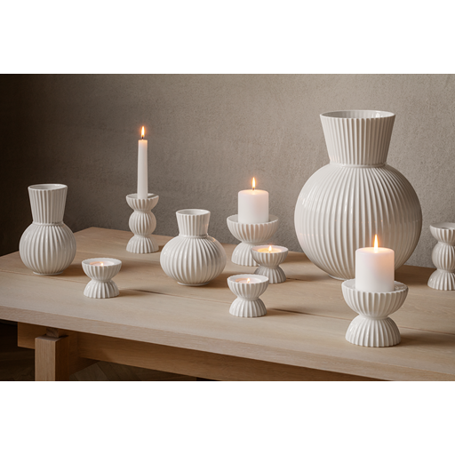 Lyngby Porcelæn Tura Fyrfadsstage, Hvid