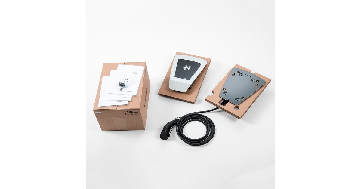 HeidelbergWallbox Home Eco laadpaal  (Zilver/zwart, 2,1 - 11 kW, 5 m kabel)