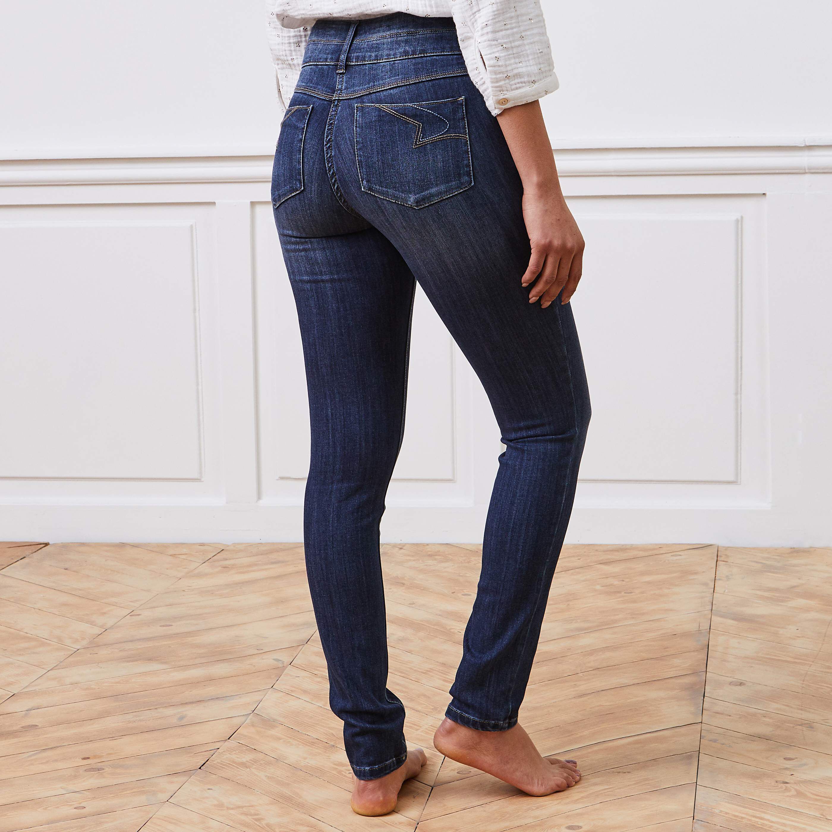 Jean slim taille haute MILAN femme - DARK STONE
