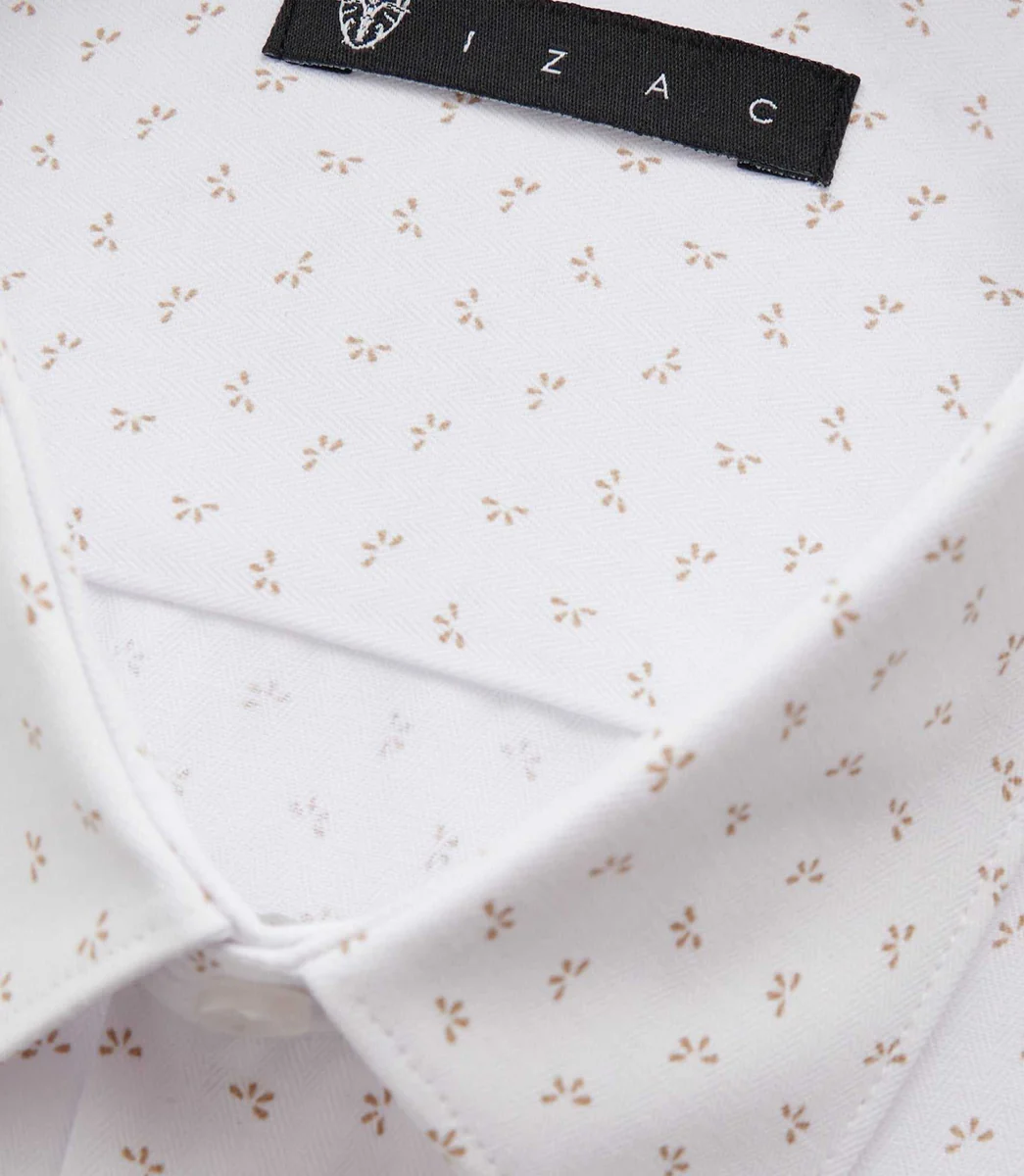 Chemise ville blanche et beige 