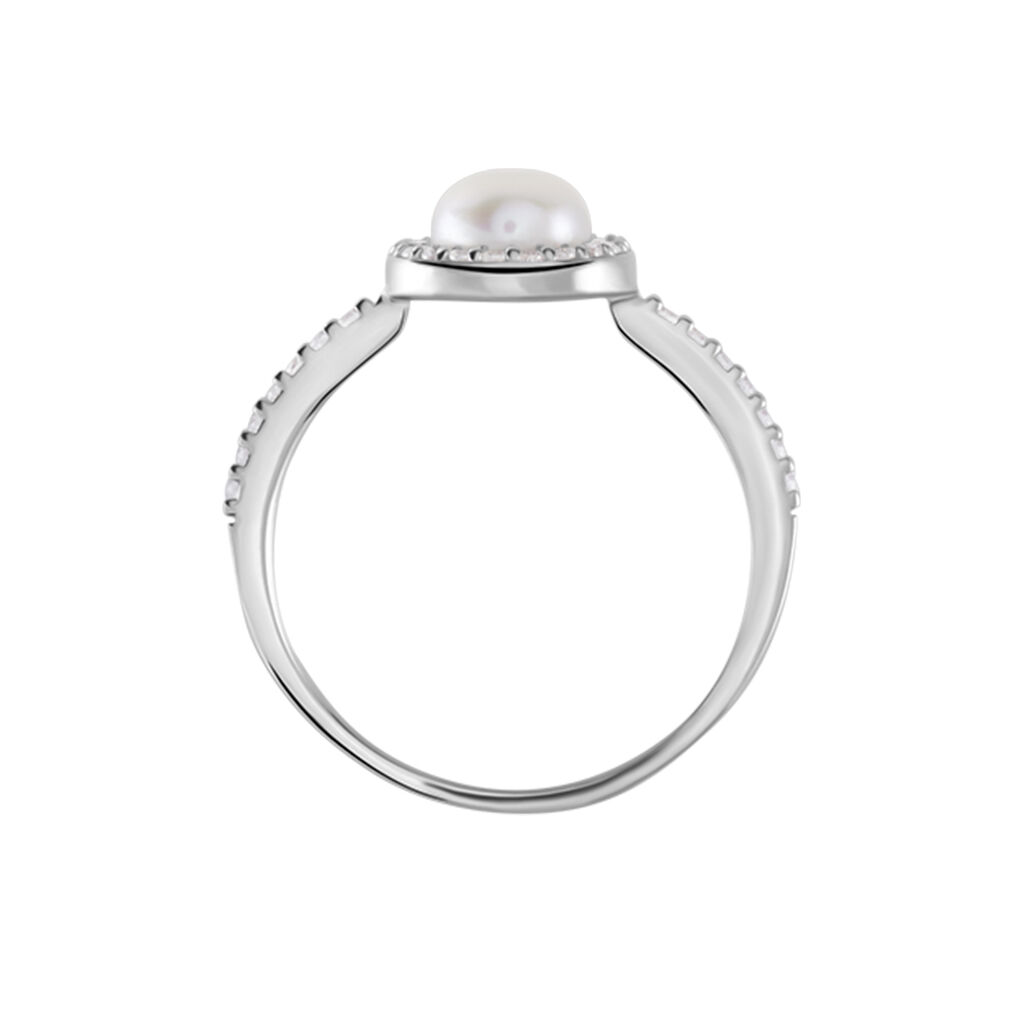 Bague Argent Blanc Suada Perle De Culture Oxyde De Zirconium