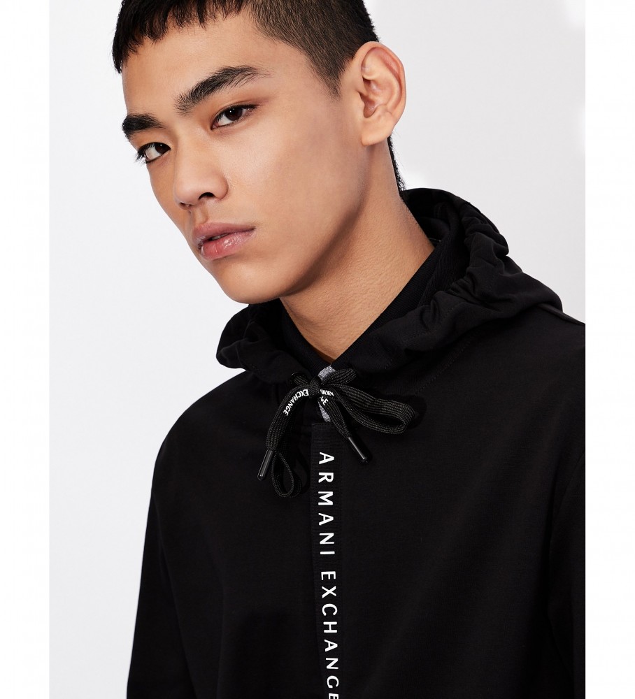 Moletom com Capuz Aberto Armani Exchange Preto